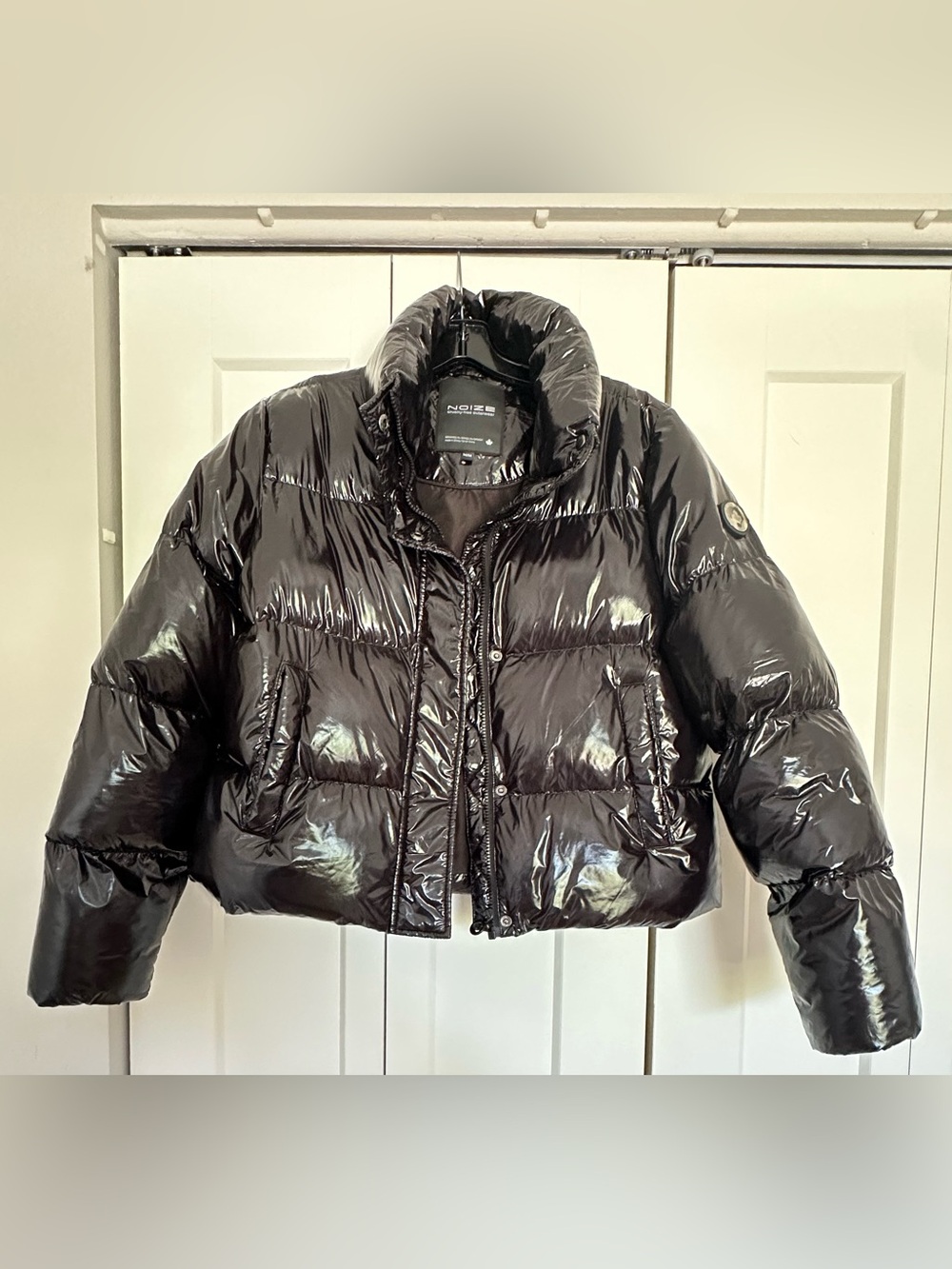 Noize Black Cropped Puffer Jacket